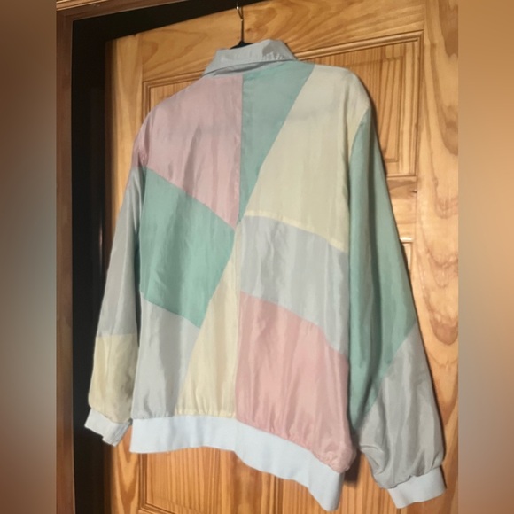 Vintage Blair Silk Colorblock Windbreaker, Size L - Picture 3 of 5